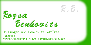 rozsa benkovits business card